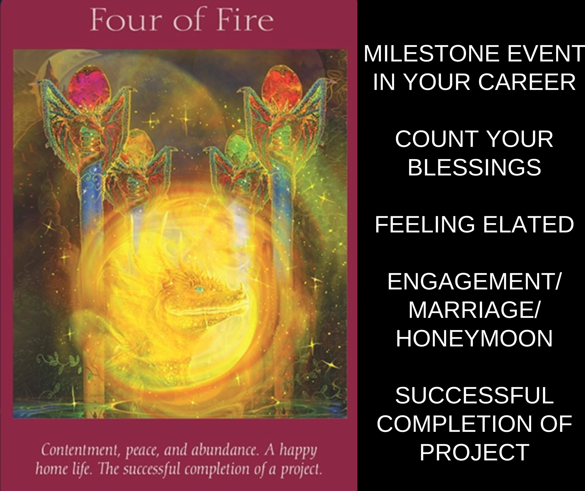 Four of Fire Angel Tarot Card