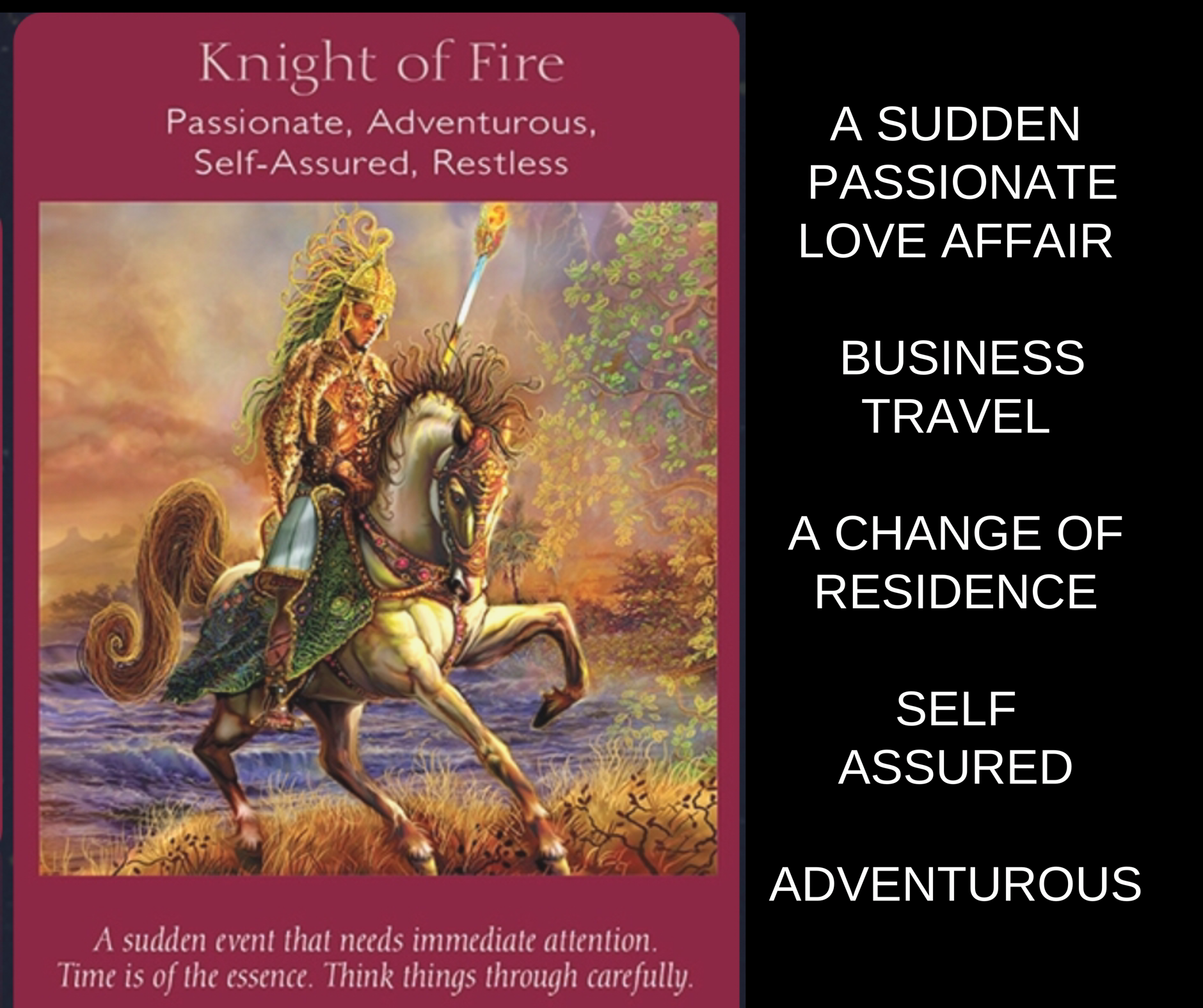 Knight of Fire Angel Tarot Card