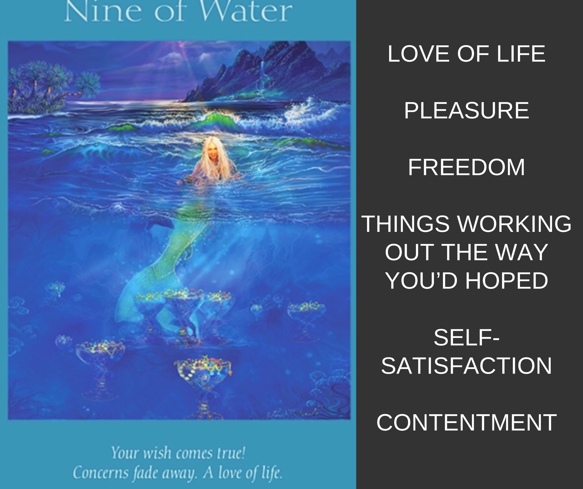 Nine of Water Angel Tarot Card