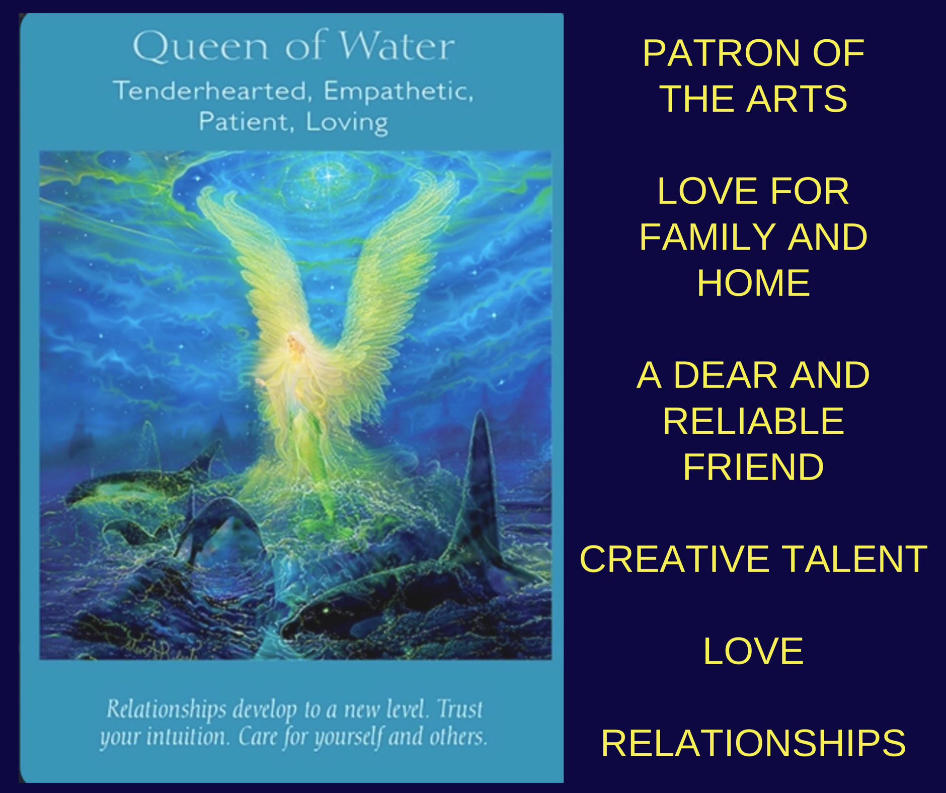 Queen of Water Angel Tarot Card