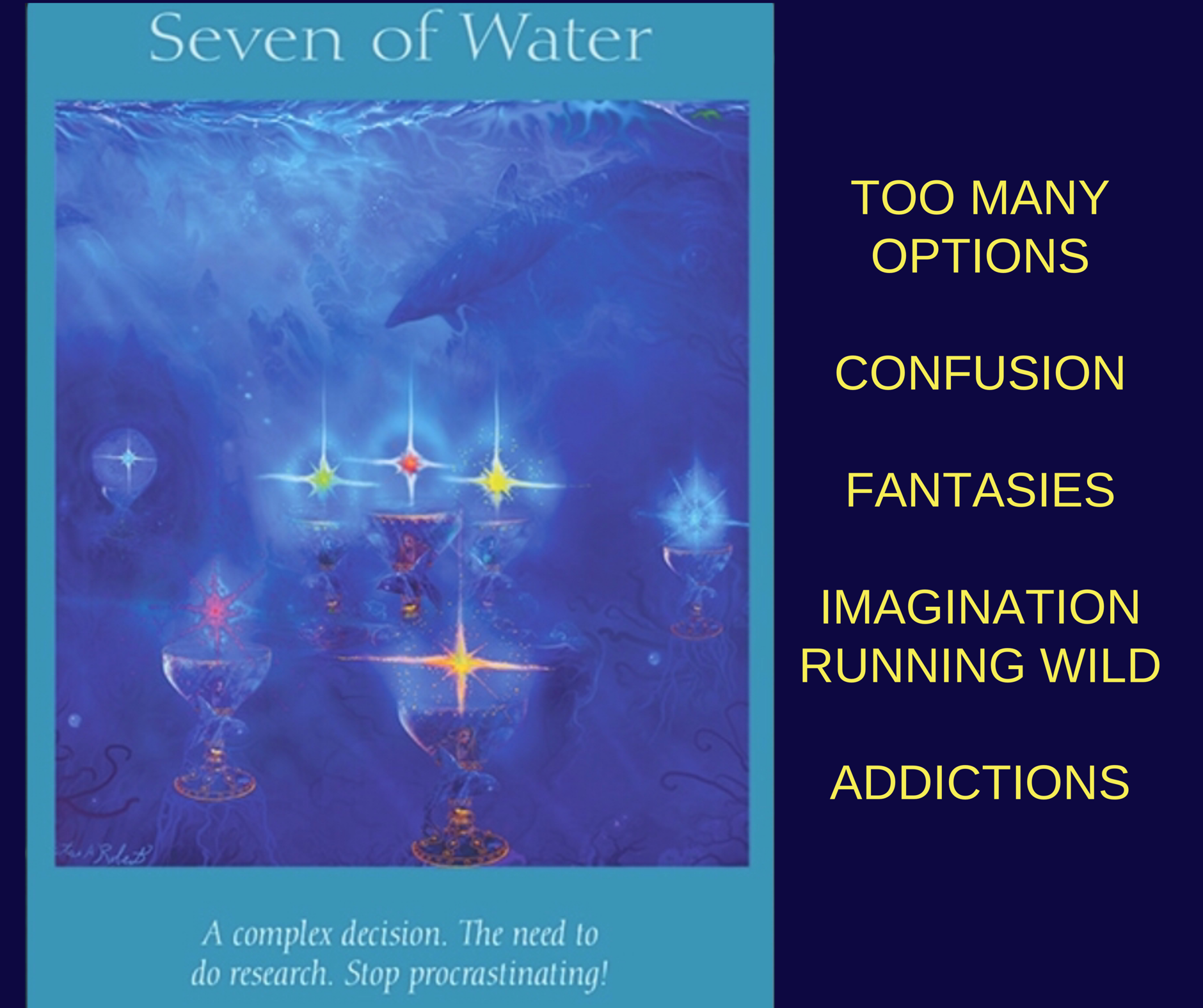 Seven of Water Angel Tarot Card