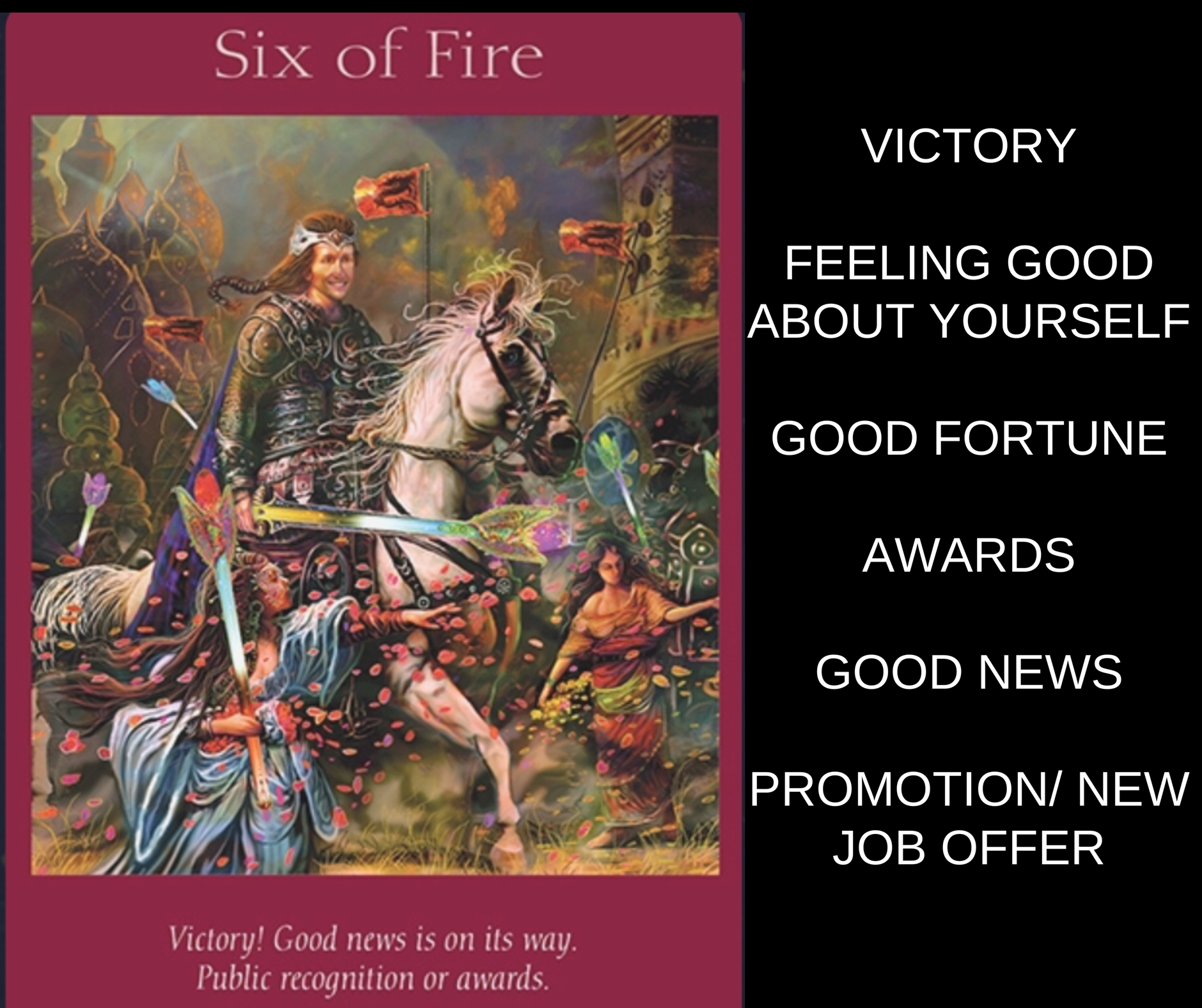 Six of Fire Angel Tarot Card