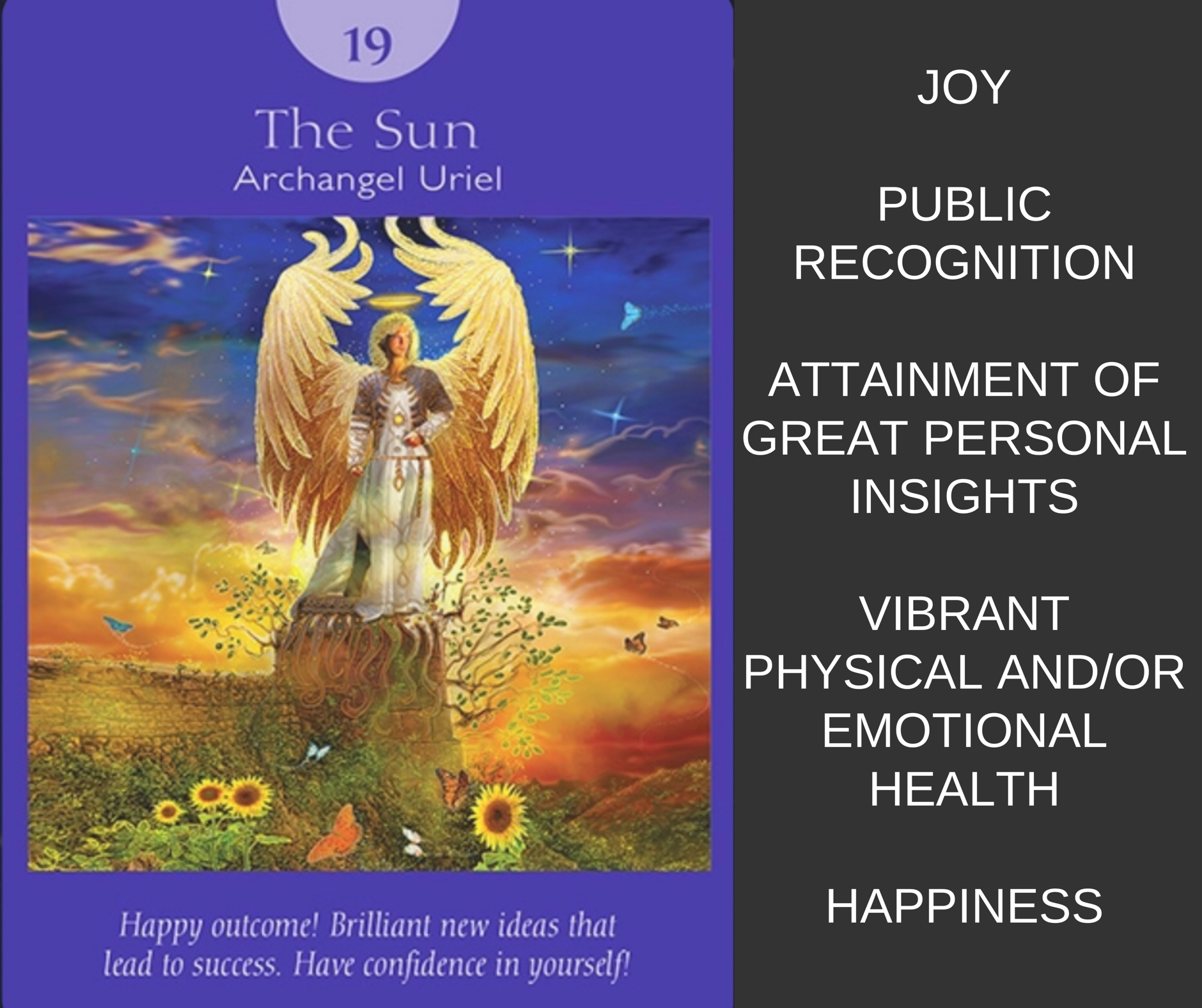 The Sun Archangel Uriel Angel Tarot Card