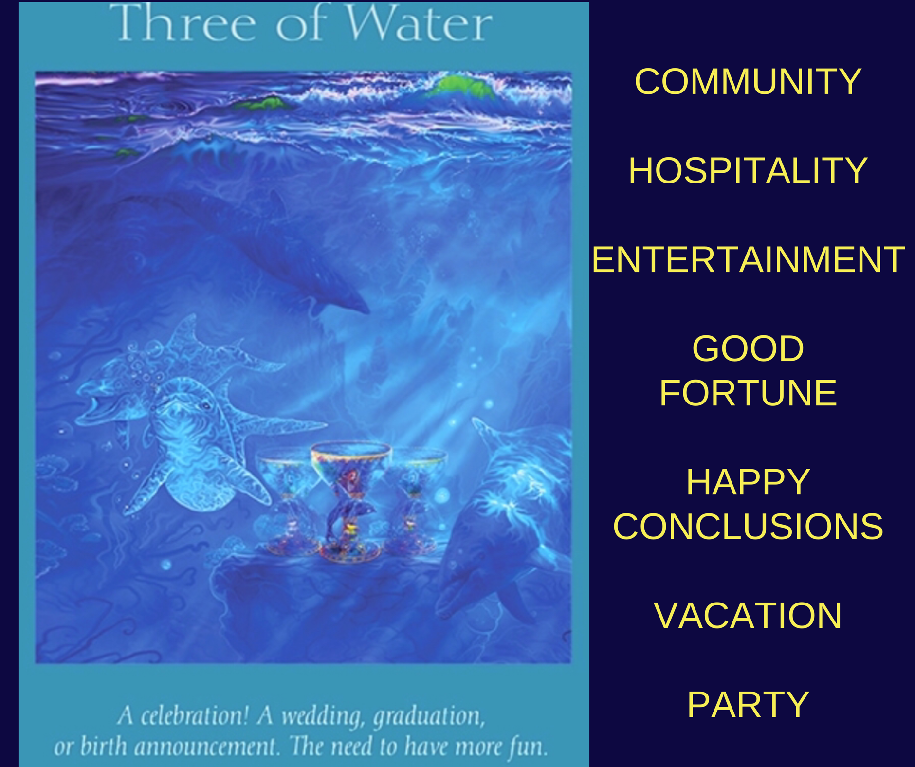 Three of Water Angel Tarot Card